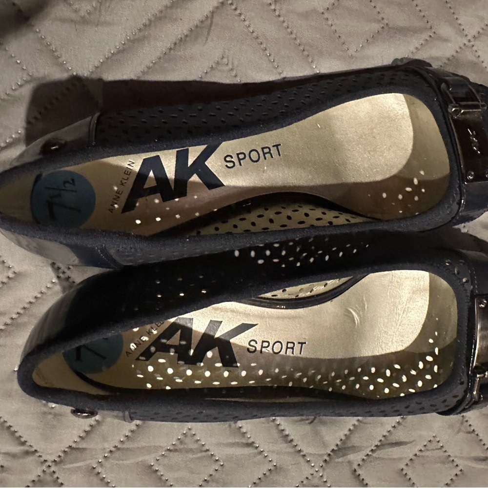 Anne Klein Black Perforated Mules with Breathable Design
